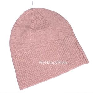 NORDSTROM Rack NEW 100% Cashmere Beanie Hat Blush Pink NEW